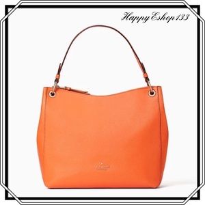 ♠️ kate spade ♠️ Kat Pebbled Leather Shoulder Bag, Coral Buds